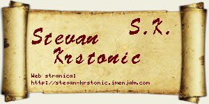 Stevan Krstonić vizit kartica